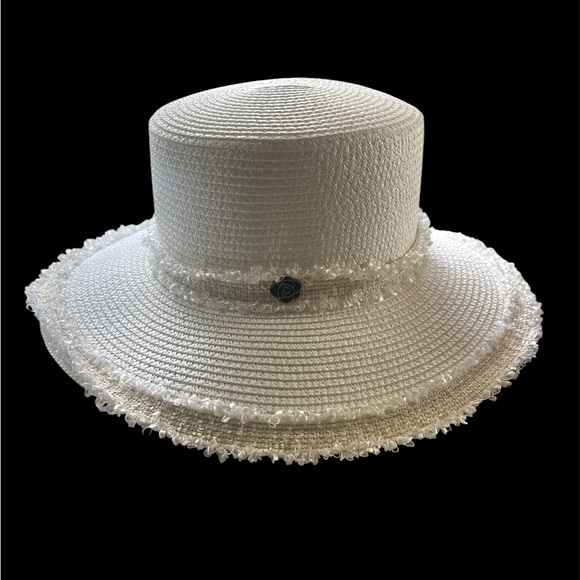 Accessories - Straw edge rose band sun hat